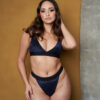 blue velvet burnout thong