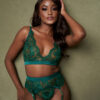 kilo brava emerald embroidered garter belt