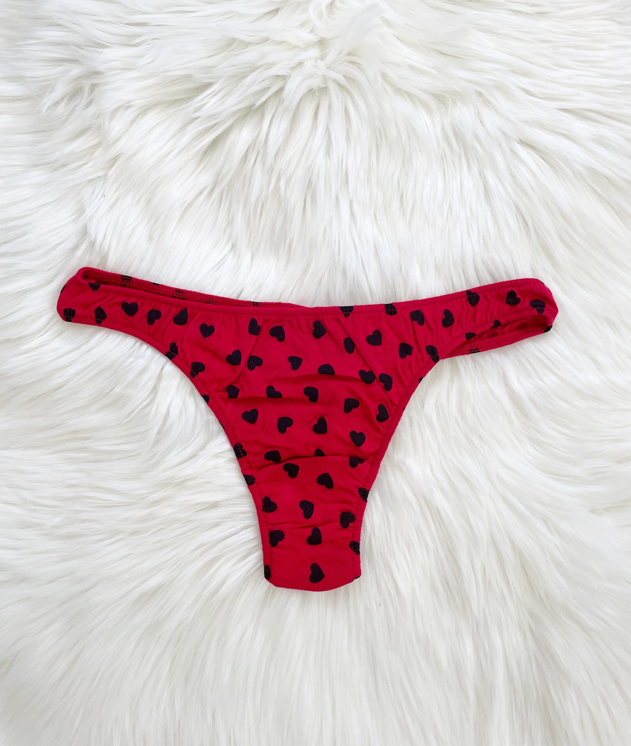 Only Hearts Organic Cotton Thong - Red Hearts