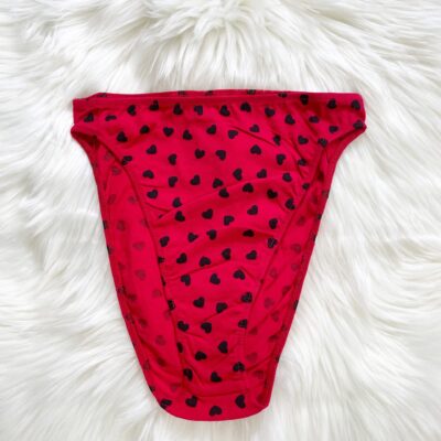 only hearts organic cotton high cut brief in red hearts print