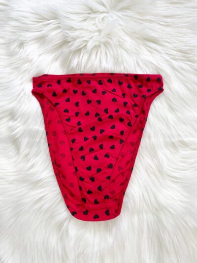 only hearts organic cotton high cut brief in red hearts print