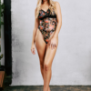 kilo brava mesh floral lace v neck bodysuit