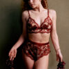 kilo brava ruby wine longline lace bralette