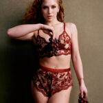 kilo brava ruby wine embroidered lace bralette and tap shorts set