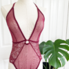 only hearts Alicia bodysuit in dahlia- a deep wine red
