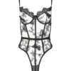 kilo brava embroidered mesh underwire bodysuit in butterflies