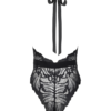 back of kilo brava stretch lace teddy in black butterfly wing motif