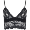 kilo brava black stretch lace longline bralette in black wing motif
