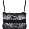 kilo brava black stretch lace longline bralette in black wing motif