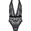 kilo brava stretch lace teddy in black butterfly wing motif