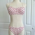 dress form featuring the only hearts organic cotton pink hearts joey bralette and matching thong
