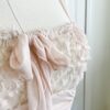 close-up front view of the bust area of the only hearts simone ruched boudoir slip (on mannequin)