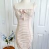 front view of the only hearts simone ruched boudoir slip (on mannequin)
