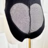 back view of the only hearts eco rib bodysuit in black (on a mannequin)