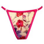 flatlay of kilo brava 3D floral sheer embroidered thong