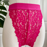 kilo brava azalea pink stretch lace high leg thong