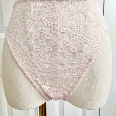 only hearts calais lace high cut brief in petal pink lace