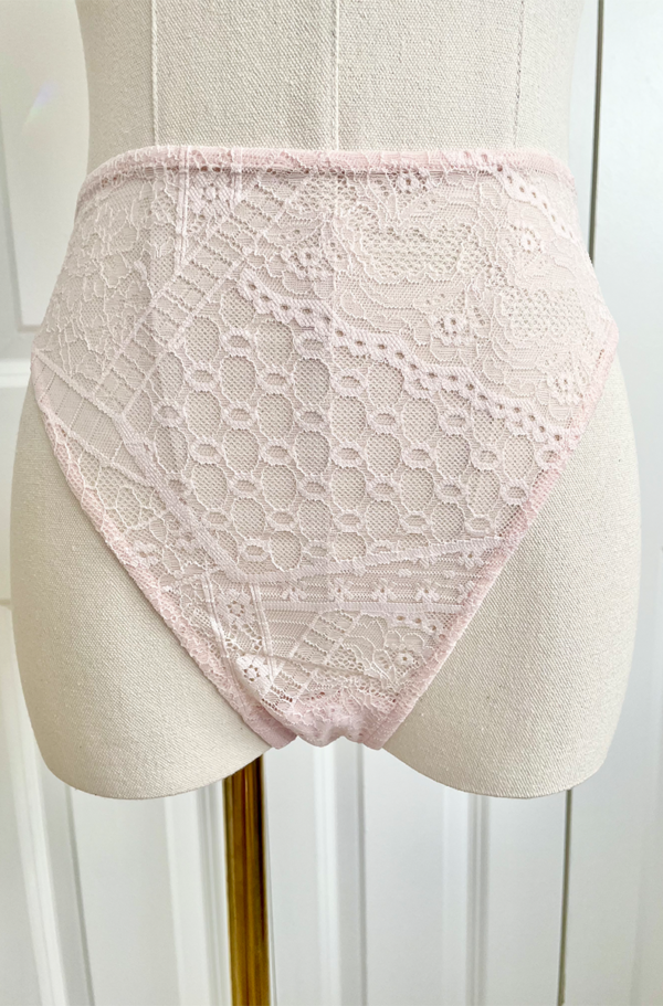 only hearts calais lace high cut brief in petal pink lace