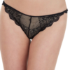 photo of a model's torso waist down posed with the Only Hearts So fine lace g-string thong panties in black lace