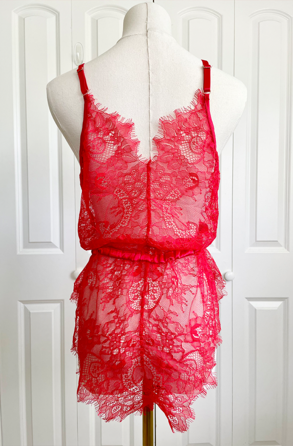 Kilo Brava Eyelash Lace Teddy in Red - Image 3