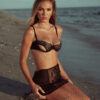 Kilo Brava Black Floral Embroidery Lace-up Skirt + G-String - Image 2