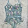 Kilo Brava powder blue 3D floral underwire bodysuit