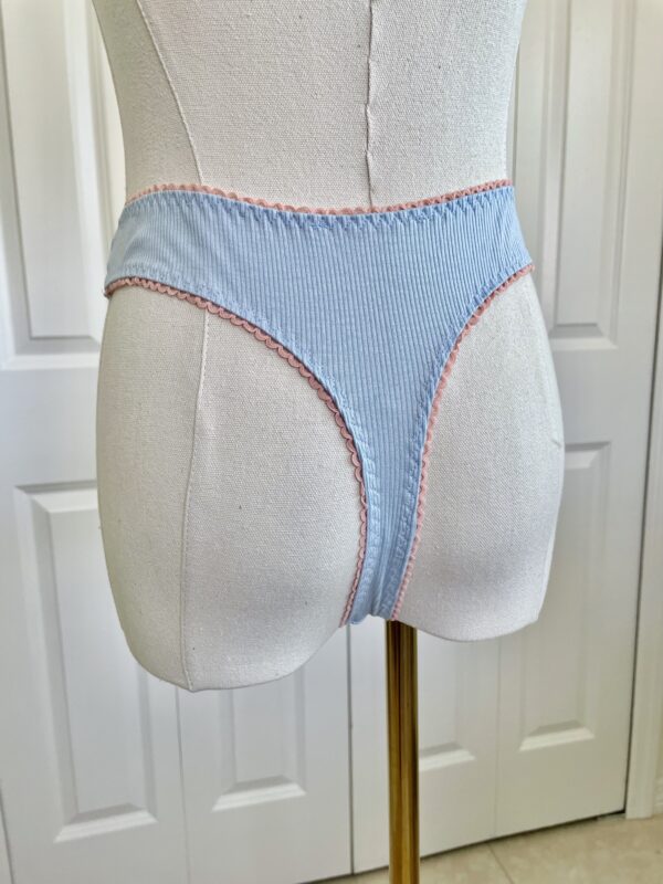 Kilo Brava High Leg Rib Thong - Powder Blue - Image 2