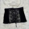 Kilo Brava Black Floral Embroidery Lace-up Skirt + G-String - Image 6