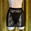 Kilo Brava Black Floral Embroidery Lace-up Skirt + G-String