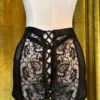 Kilo Brava Black Floral Embroidery Lace-up Skirt + G-String - Image 3