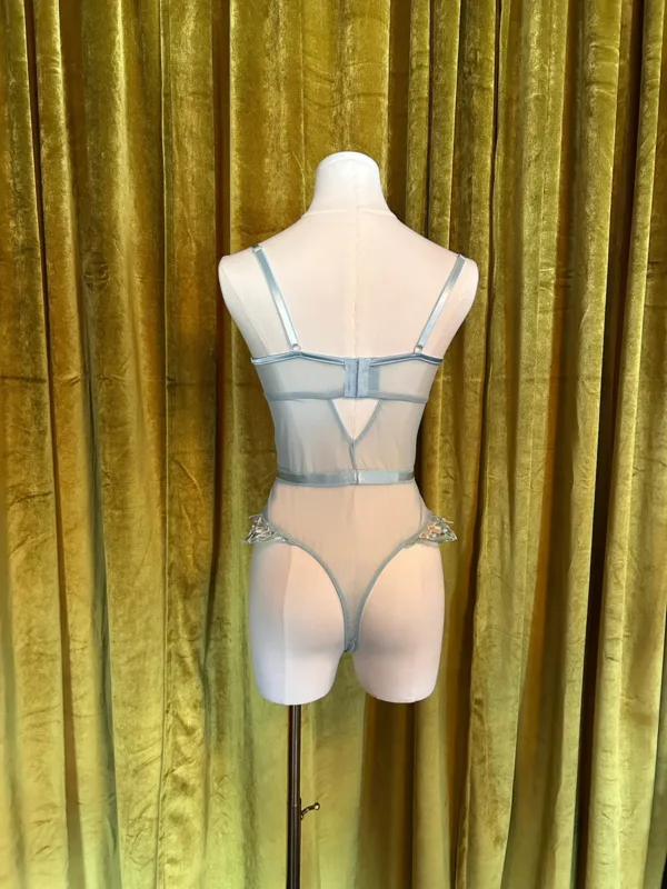 Kilo Brava Powder Blue Embroidery Underwire Bodysuit - Image 5