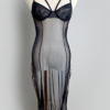 only hearts whisper monica sheer black mesh midi slip