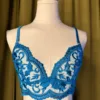 kilo brava embroidered longline bralette in Hawaiian blue