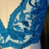 kilo brava embroidered longline bralette in Hawaiian blue