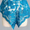 front view of kilo brava embroidered lace tap shorts in Hawaiian blue.