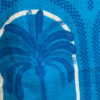 close up of kilo brava cotton pj set in resort palms print