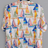 back view of kilo brava satin pj top from the shortie set in sail away