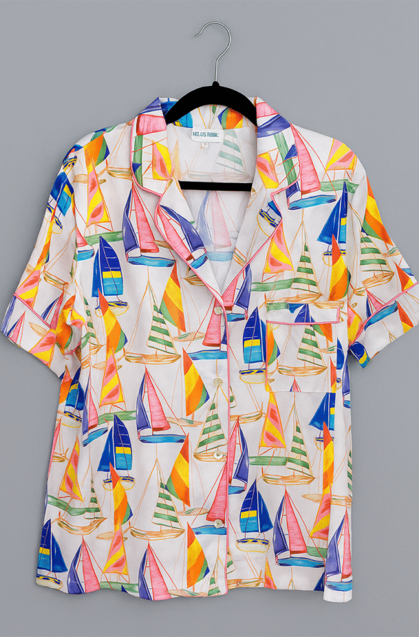 kilo brava satin pj top from the shortie set in sail away