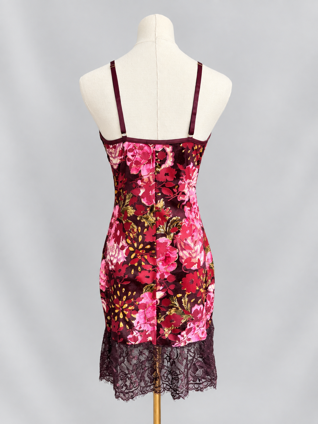 back view of the kilo brava tapestry slip on a mannequin in front of a gray background